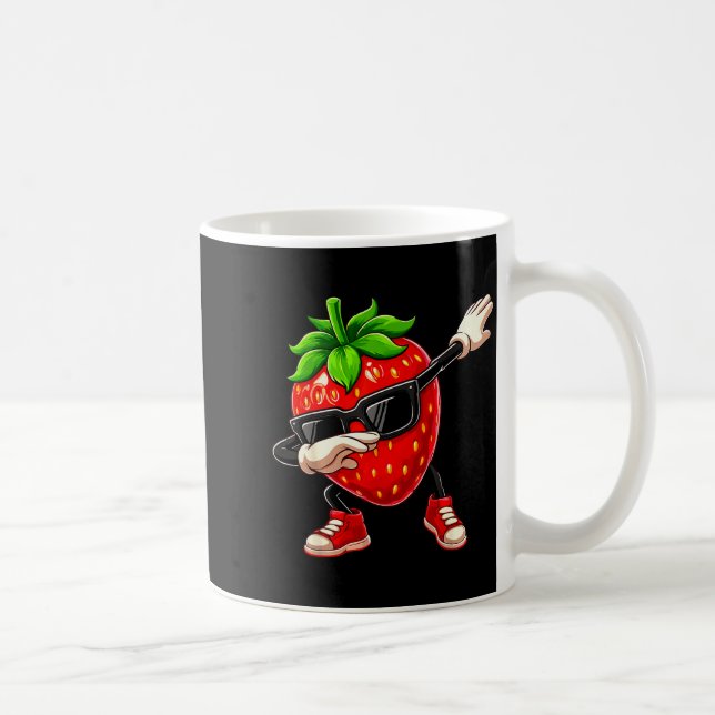 Funny Dabbing Strawberry Summer Fruit Lover Men Wo Kaffemugg (Höger)