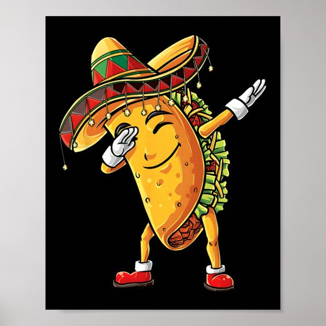 Funny Dabbing Taco Cinco De Mayo Kid Boy Manar Vem Poster (Framsidan)