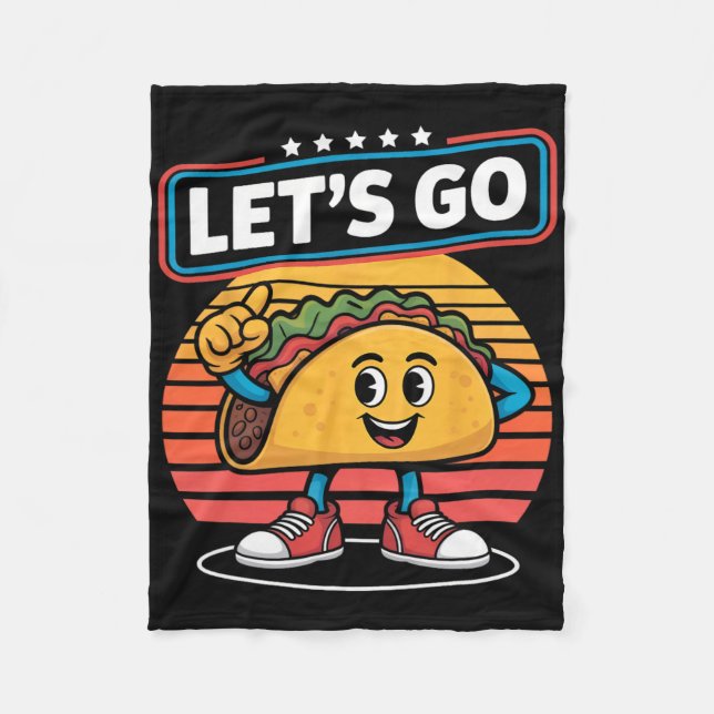 Funny Dabbing Taco Låt oss Go Trump Chickens Retro Fleecefilt (Framsidan)