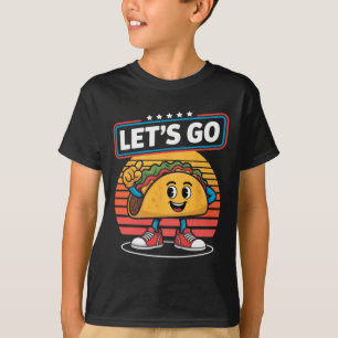 Funny Dabbing Taco Låt oss Go Trump Chickens Retro T Shirt