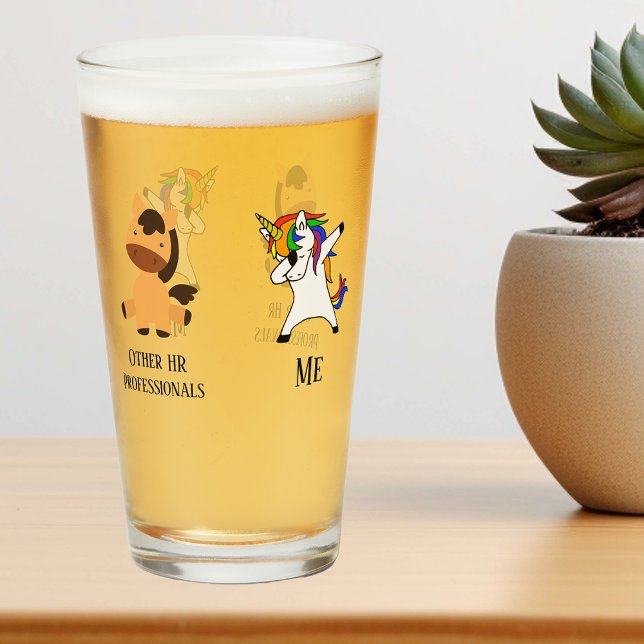 Funny Dabbing Unicorn Human Resources Gift Glaskopp (Skapare uppladdad)
