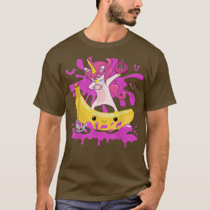 Funny Dabbing Unicorn Riding Banana Bike Halloween T Shirt