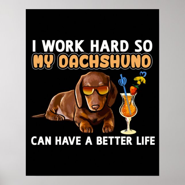 Funny Dachshund Älskare Poster (Framsidan)