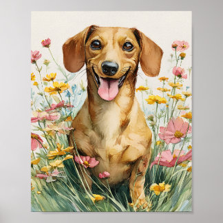 Funny Dachshund Art Print - Cute Sause Hund Poste Poster