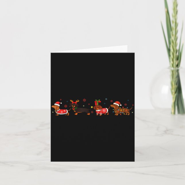 Funny Dachshund Christmas Weenie Dog Lover Cute Me Kort (Framsida)
