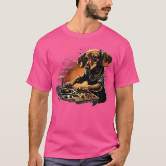 Funny Dachshund Cute Dj Electronic Music Edm Party T Shirt