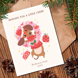 Funny Dachshund Dog Christmas  Julkort