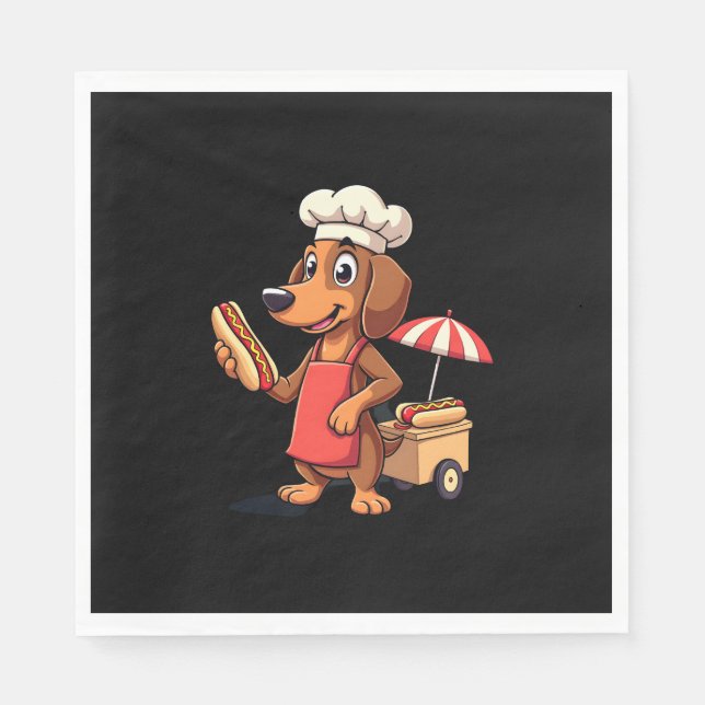 Funny Dachshund Dog Weenie Sausage Hotdog Sandwich Pappersservett (Framsidan)