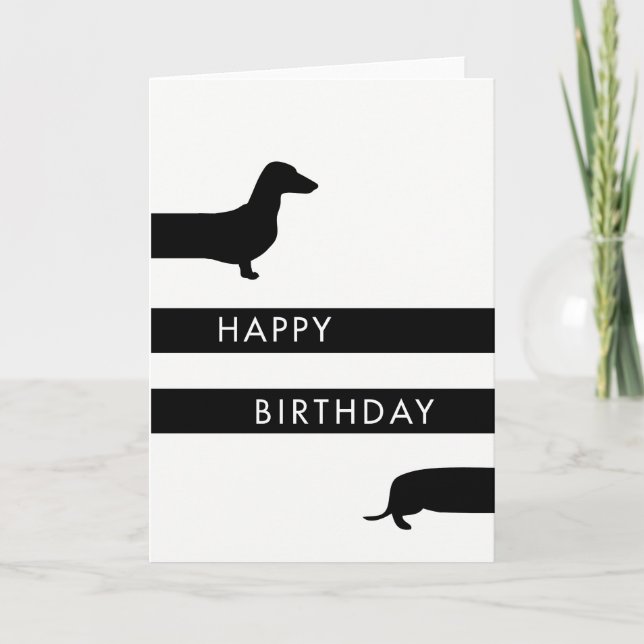 Funny Dachshund Grattis på födelsedagen Kort (Framsida)