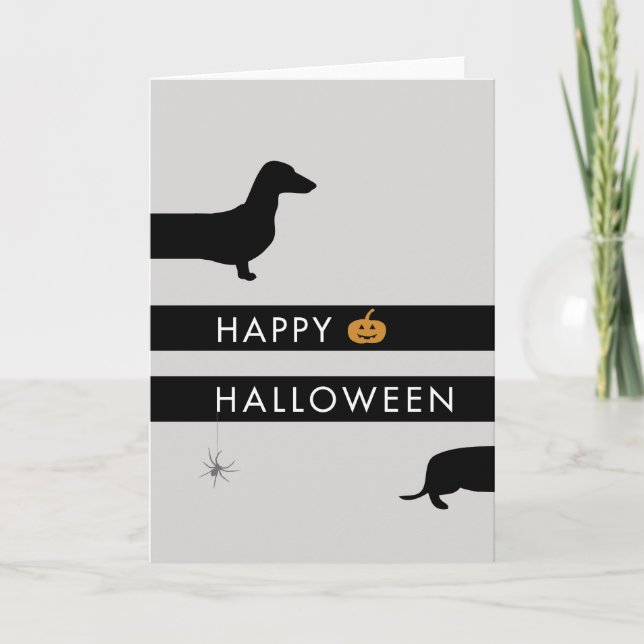 Funny Dachshund Halloween Kort (Framsida)