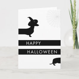 Funny Dachshund Halloween Kort