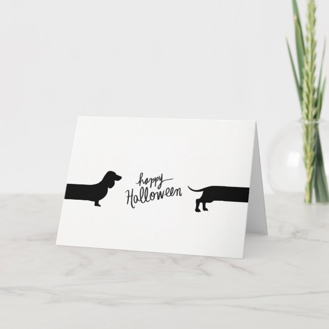 Funny dachshund Halloween Kort (Framsida)
