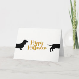 Funny dachshund Halloween Kort