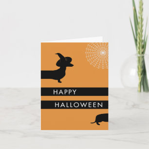 Funny Dachshund Halloween Kort