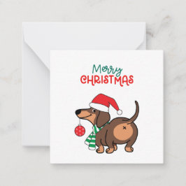 Funny Dachshund Hund Cute God jul Anteckningskort