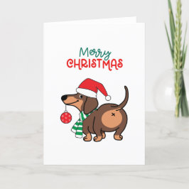 Funny Dachshund Hund Cute God jul Helgkort