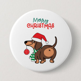 Funny Dachshund Hund Cute God jul Knapp