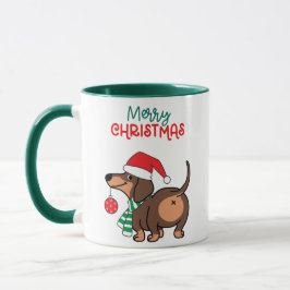 Funny Dachshund Hund Cute God jul Mugg