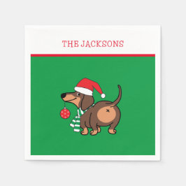 Funny Dachshund Hund Cute God jul Pappersservett