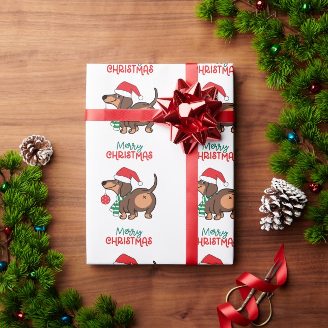 Funny Dachshund Hund Cute God jul Presentpapper (Julgåva)