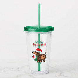 Funny Dachshund Hund Cute God jul Take Away Mugg
