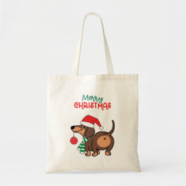 Funny Dachshund Hund Cute God jul Tygkasse