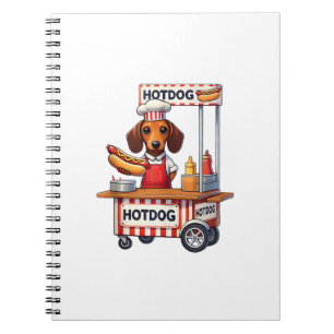 Funny Dachshund Hund Hotdog Sandwich Weenie Sause Anteckningsbok