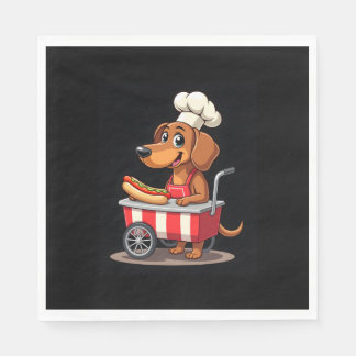 Funny Dachshund Hund Hotdog Sandwich Weenie Sause Pappersservett