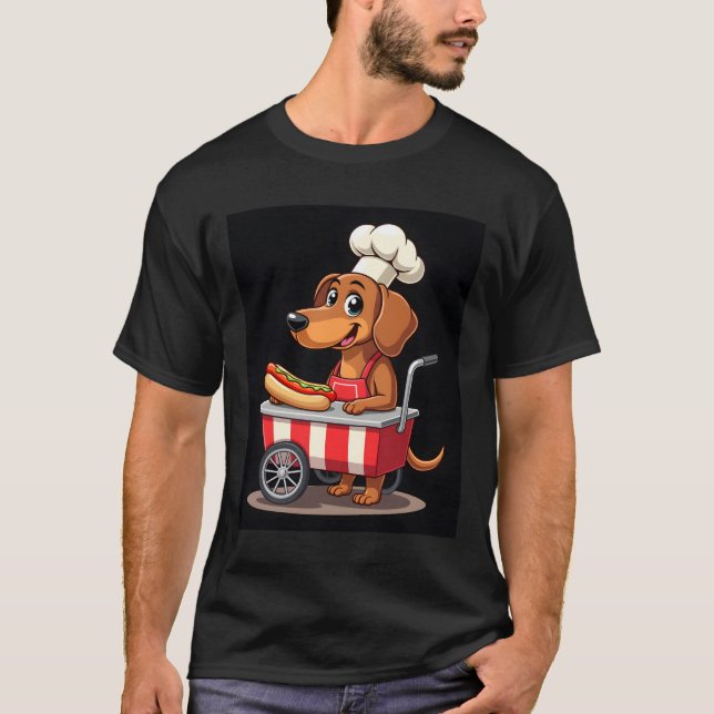 Funny Dachshund Hund Hotdog Sandwich Weenie Sause T Shirt (Framsida)