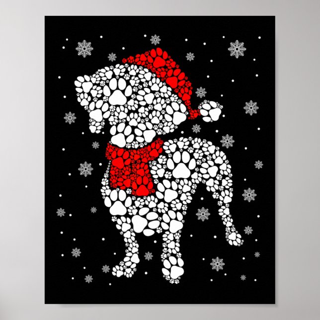Funny Dachshund Hund Tassar Santa Hat jul Julafton Poster (Framsidan)