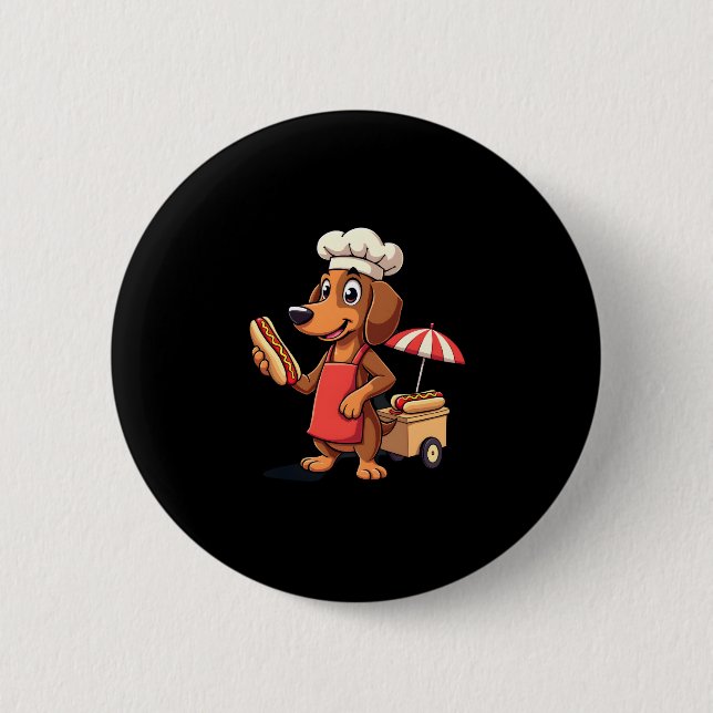 Funny Dachshund Hund Weenie Sause Hotdog Sandwich Knapp (Framsida)