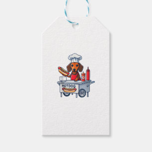 Funny Dachshund Hund Weenie Sause Hotdog Sandwich Presentetikett
