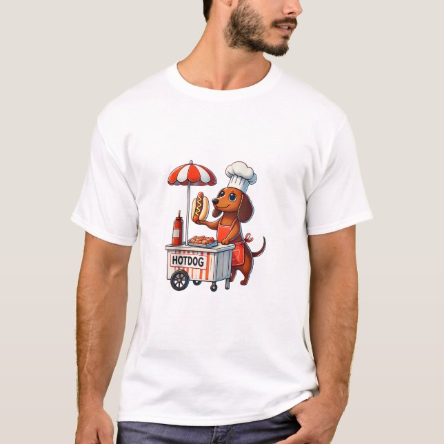Funny Dachshund Hund Weenie Sause Hotdog Sandwich T Shirt (Framsida)