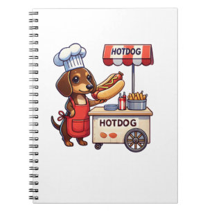 Funny Dachshund Hund Weiner Sause Hotdog Sandwich Anteckningsbok