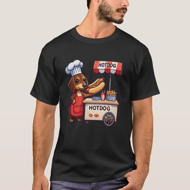 Funny Dachshund Hund Weiner Sause Hotdog Sandwich T Shirt (Framsida)