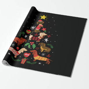 Funny Dachshund Julgran Presentpapper