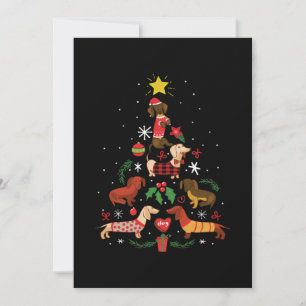 Funny Dachshund Julgran Tack Kort
