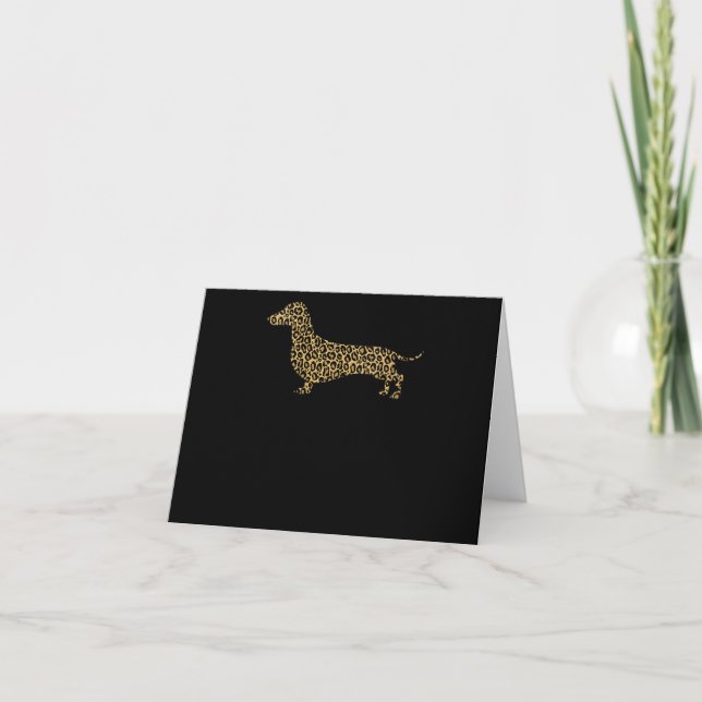 Funny Dachshund Leopard Gifts | Leopard Älskare Tack Kort (Framsida)