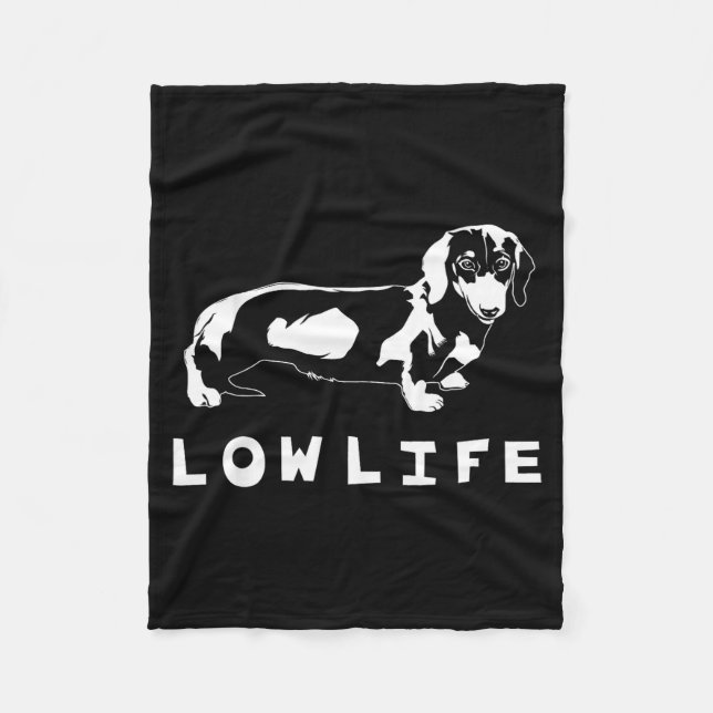 Funny Dachshund Low Life Shirt  Fleecefilt (Framsidan)