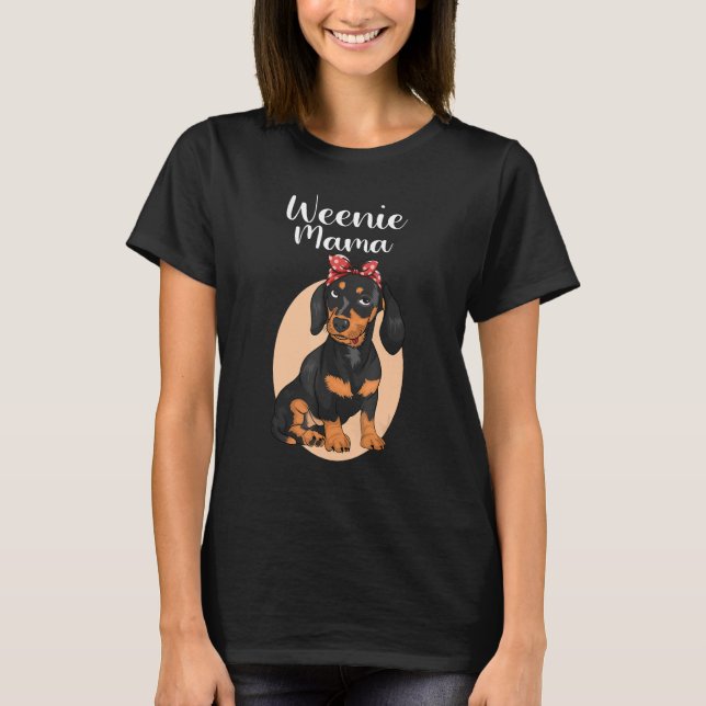 Funny Dachshund Mama Weenie Mom For Dog Lover Wein T Shirt (Framsida)