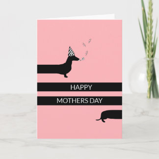 Funny Dachshund med party-hatt Mors dag Kort