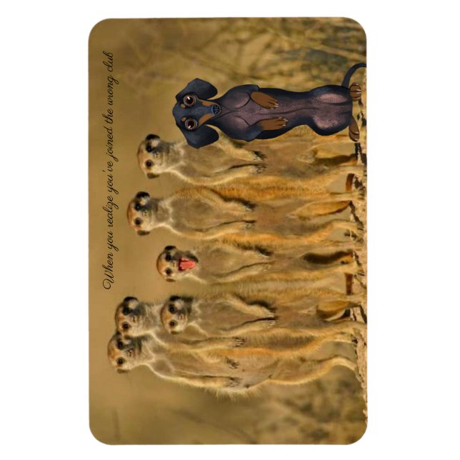 Funny Dachshund Meerkat Magnet (Vertikal)
