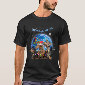 Funny Dachshund Santa Hat Julafton Ljus Gift Hund T Shirt