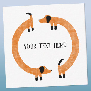 Funny Dachshund Sause Hund Anpassningsbar Text Anteckningskort