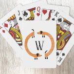 Funny Dachshund Sause Hund Monogram Casinokort<br><div class="desc">Cute och lustig dachshund,  korv hundar eller hundar i evigt rörelse. Anpassa genom att ändra eller ta bort den ursprungliga versionen.</div>