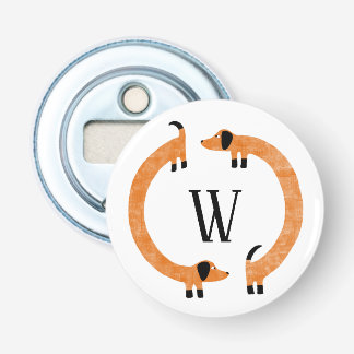 Funny Dachshund Sause Hund Monogram Flasköppnare
