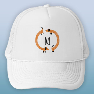 Funny Dachshund Sause Hund Monogram Keps