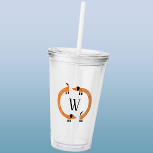 Funny Dachshund Sause Hund Monogram Take Away Mugg