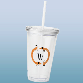Funny Dachshund Sause Hund Monogram Take Away Mugg