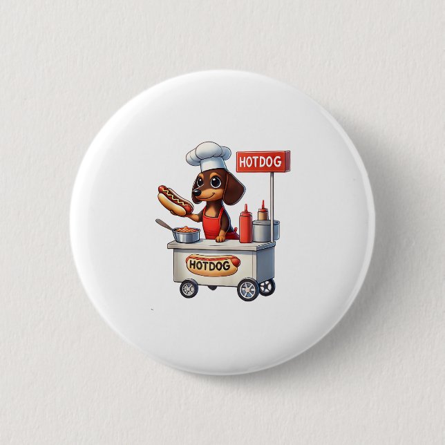 Funny Dachshund Sause Hund Weenie Hotdog Sandwich Knapp (Framsida)
